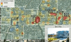 大阪公立大学 図:おにクルの開業により市民の滞在が増加したエリア