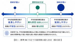 標準BMIを保つことは月経周期の安定につながる ~月経管理アプリ『ルナルナ』大規模データで明らかに~